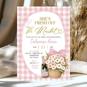 Invitation Douce Florale Gingham Coquette Mariage Fille d'Hon