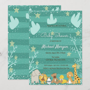 Invitation Douce forêt, Baby Shower Animaux de la forêt