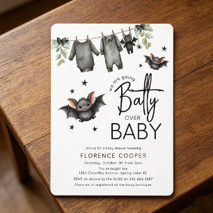 Invitation Douce Halloween Chauve-souris folle de bébé   Show