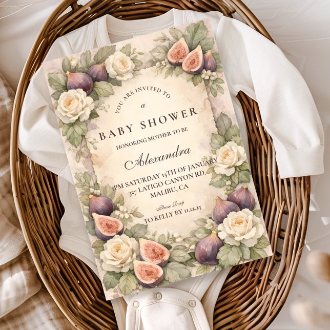 Invitation Douce Histoire de Jardin de Figues Baby Shower (Créateur téléchargé)