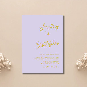 Invitation Douce Lavande Calligraphie Moderne Mariage Minimal