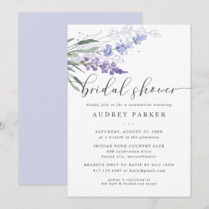 Invitation Douce Lavande Fleurs Aquarelle Enterrement de Vie 