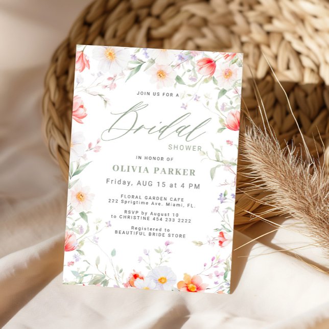 Invitation Douce lavande florale sage chic douche de mariée (Créateur téléchargé)