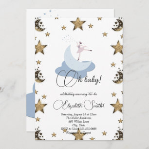 Invitation Douce lune de ballerine, baby shower
