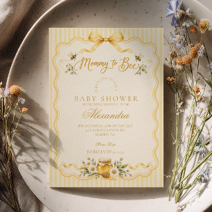 Invitation Douce Maman Jaune Abeille Baby Shower