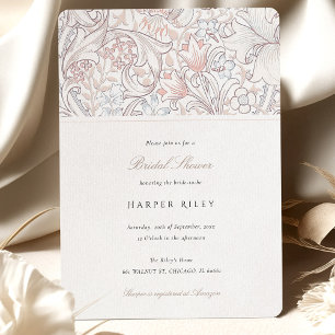 Invitation Douce Mariage Élégant aux Lys Dorés Pastel