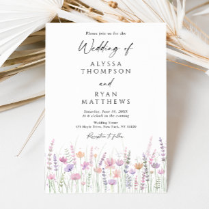 Invitation Douce Mariage Floral Fleur de Fleur de Mariage Pas