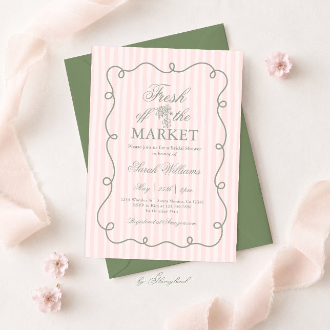 Invitation Douce Mariée Fraîche du Marché (Créateur téléchargé)