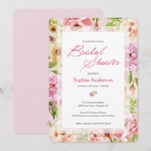 Invitation Douce Mariée Rose Aquarelle pour une Baby Shower
