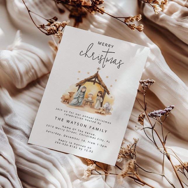 Invitation Douce Nativité de Noël (Créateur téléchargé)