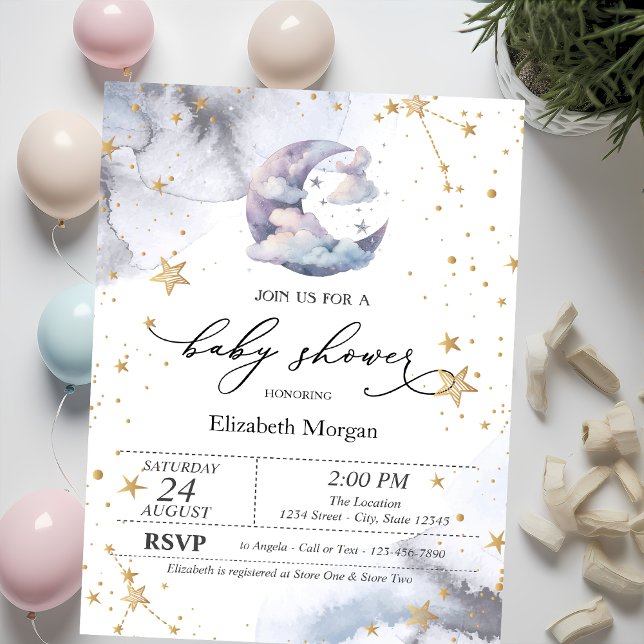Invitation Douce Nuit Baby Shower (Créateur téléchargé)