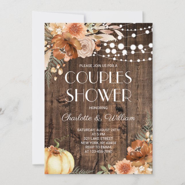 Invitation Douce Nuit de Mariage Rustique en Terre Cuite (Devant)