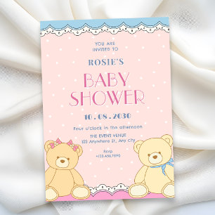 Invitation Douce ours fête de naissance