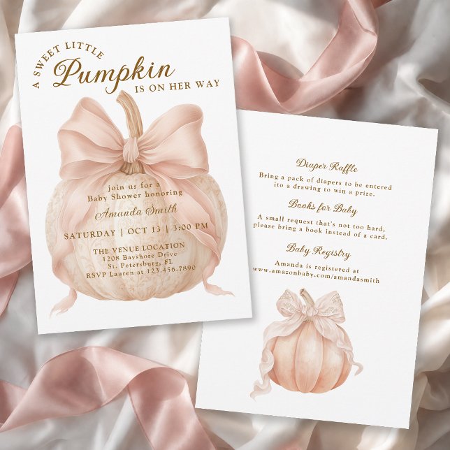 Invitation Douce petite citrouille arc bébé Shower (Créateur téléchargé)