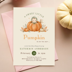 Invitation Douce petite citrouille Fête de naissance automne