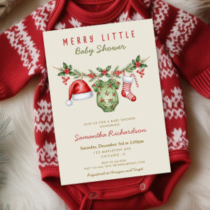 Invitation Douce petite douche de bébé vêtements de douche de