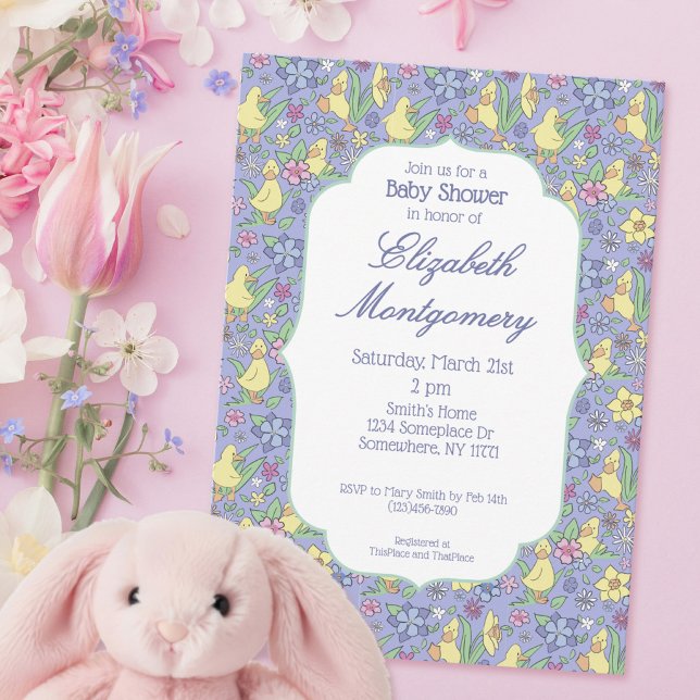 Invitation Douce petite fée florale pour bébé fille (Créateur téléchargé)