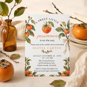 Invitation Douce petite Fête de Bébé de Plaqueminier d'Automn