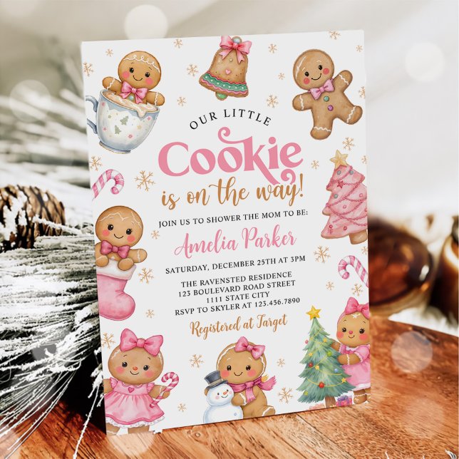 Invitation Douce petite fête de bébé pour Noël en hiver avec  (Créateur téléchargé)