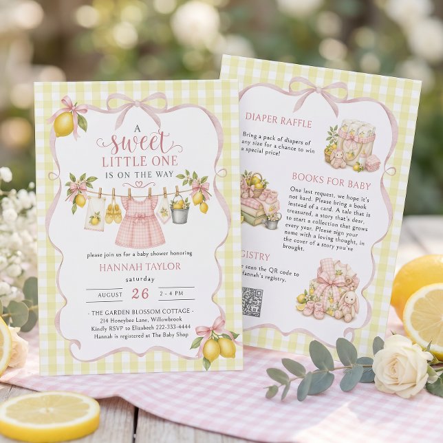 Invitation Douce petite fête prénatale pour bébé Lemon (Créateur téléchargé)
