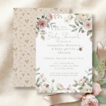 Douce petite fille à abeille Rose florale rose et