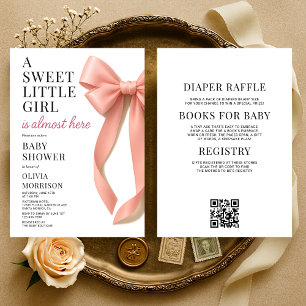 Invitation Douce Petite Fille Arc Tout en Un Baby Shower