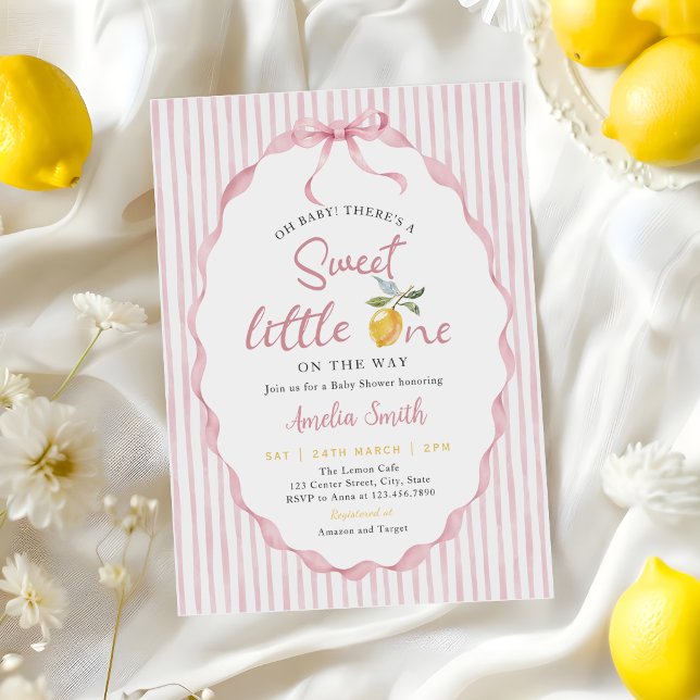 Invitation Douce petite future maman Fête de bébé au citron (Créateur téléchargé)