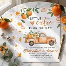 Douce petite orange camionnette vintage Baby Showe