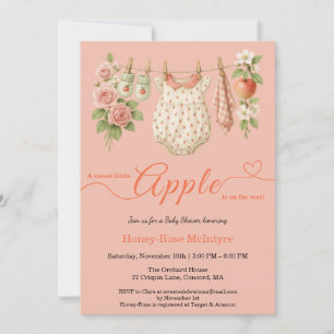 Invitation Douce petite pomme Baby Shower Bébé rustique d'a