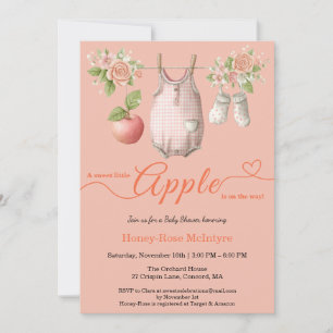 Invitation Douce petite pomme Baby Shower Bébé rustique d'a