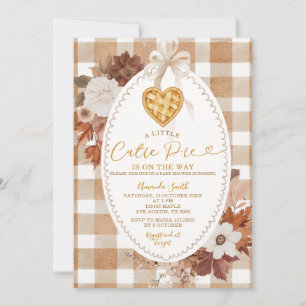 Invitation Douce petite tarte mignonne Baby Shower Gingham ma