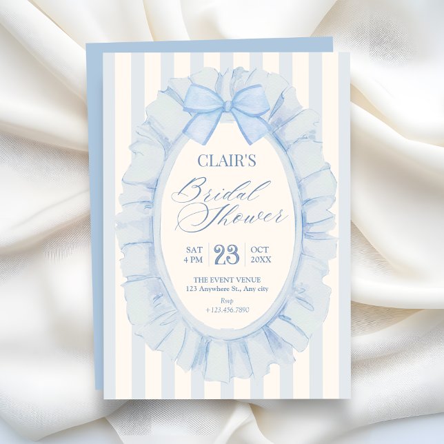 Invitation Douce pluie de ruban bleu pour mariage (Créateur téléchargé)