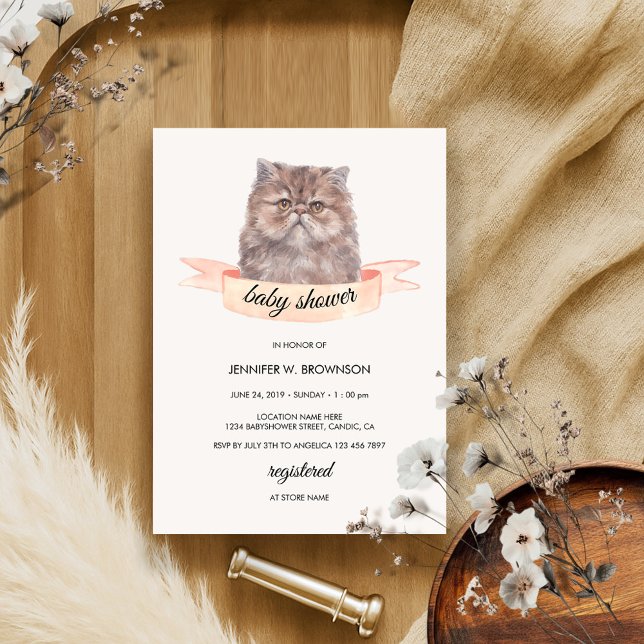 Invitation Douce pluie de rubans pour chat persan (Créateur téléchargé)