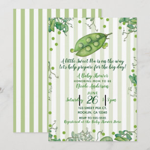 Invitation Douce Pois Verte Baby Shower Fantaisiste à Points