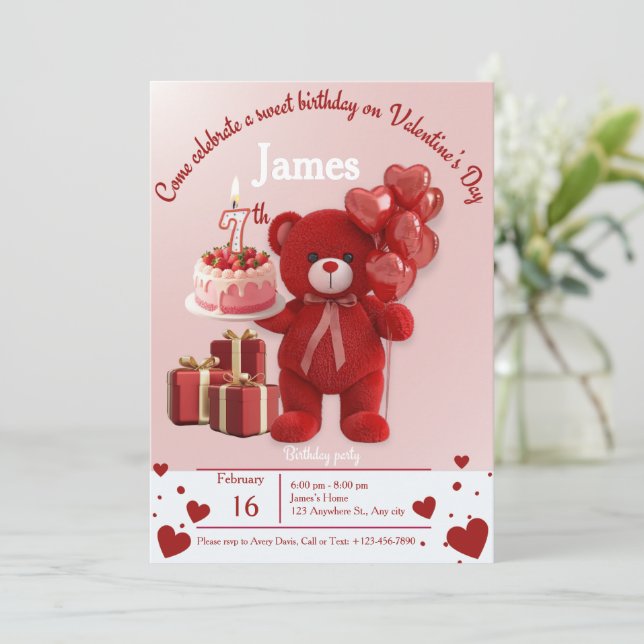 Invitation douce pour la Saint-Valentin - 7e anniv (Debout devant)