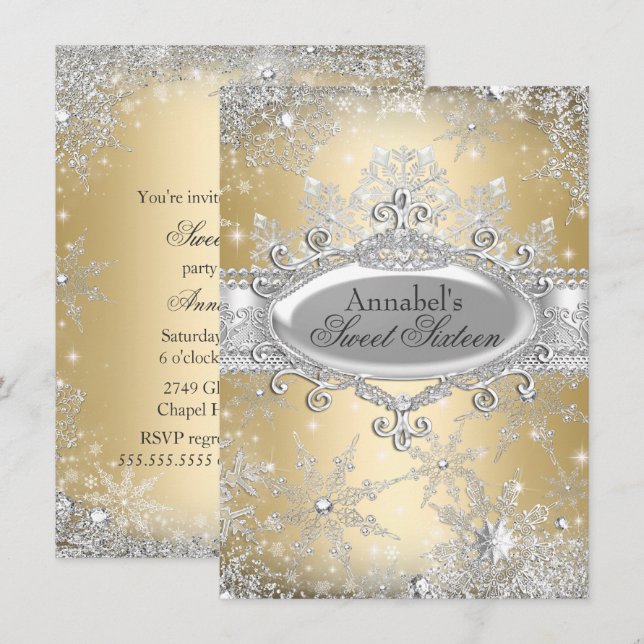 Invitation douce pour les 16 ans de la Princesse d (Devant / Derrière)