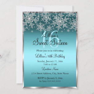 Invitation douce pour un Sweet 16 de couleur bleu