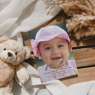 Invitation Douce Princesse – Fête des 1 an de Bébé Fille
