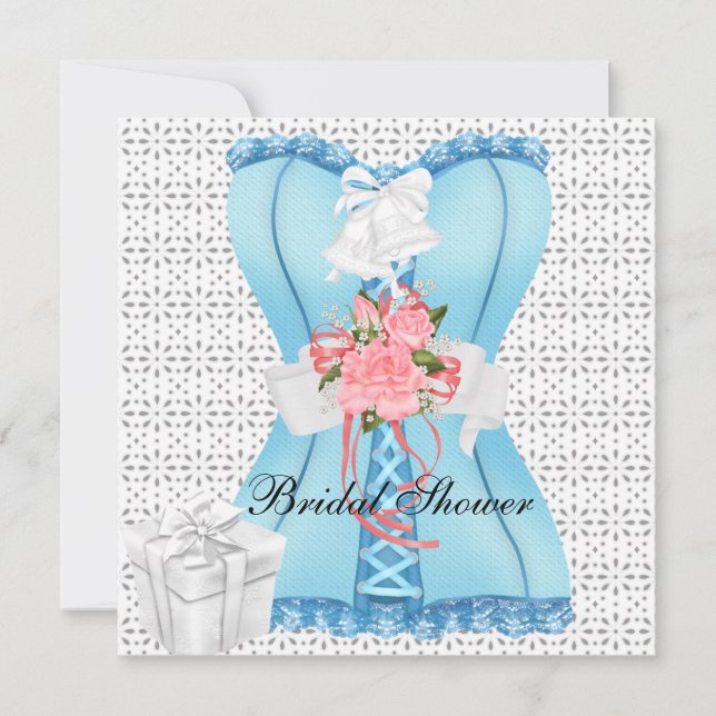 Invitation Douce Robe de Mariée Rose Sarcelle Blanc Corsage R (Devant)