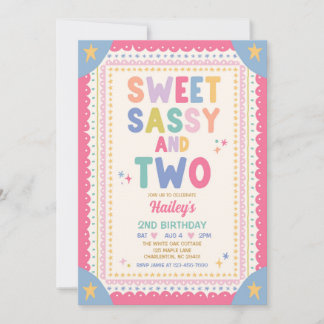 Invitation Douce Sassy Et Deux Fille Capricieuse 2ème Anniver