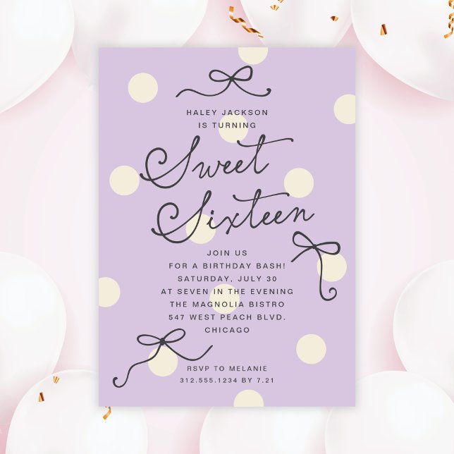 Invitation Douce Seize ans Fleurs de Lavande Violettes Modern (Créateur téléchargé)