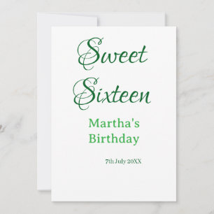 Invitation Douce Seize nom date calligraphie boho rétro