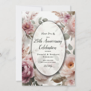 Invitation Douce Sérénade Florale de Pivoine et de Rose aux J