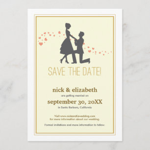 Invitation Douce Silhouette Proposition Date de sauvegarde (o