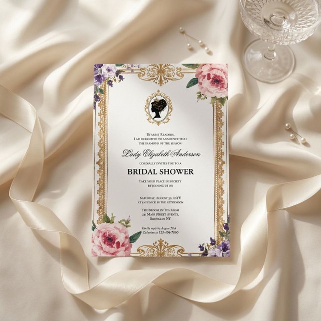 Invitation Douce soirée de mariage florale de l'ère Régence (Créateur téléchargé)