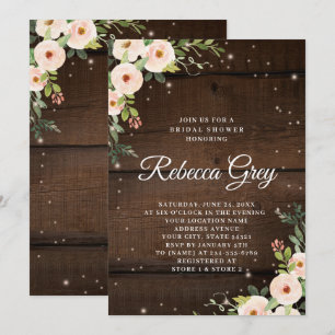 Invitation Douce soirée de mariage rustique et floral