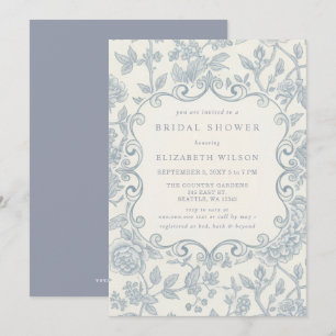 Invitation Douce Toile de Chinoiserie Bleue pour une Fête de