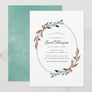 Invitation Douce végétation aquarelle pour une baby shower hi