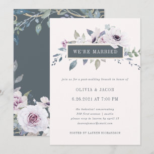 Invitation Douce Violette Floral Blush et Gris   Nous sommes 