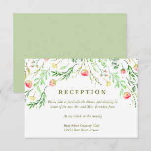 Invitation Doucement romantique Réception De Mariage Floral